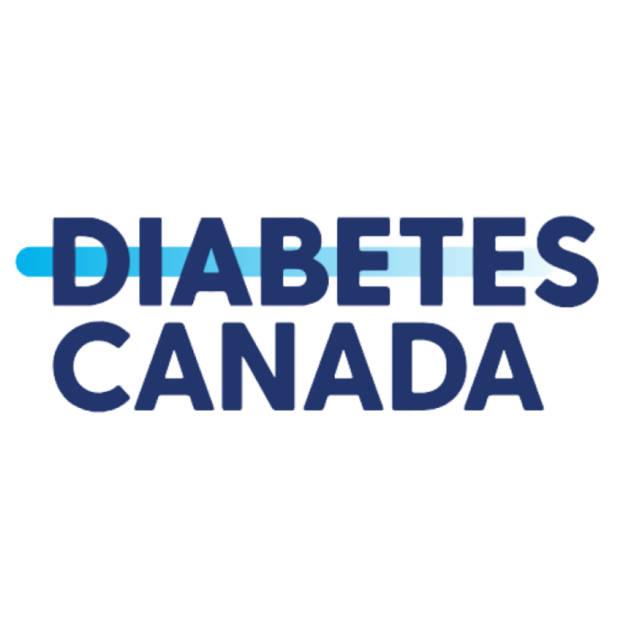 Timmins Care Logo of Diabetes Canada with the text "DIABETES CANADA" in bold, blue letters on a white background, accompanied by a blue horizontal line directly behind the word "DIABETES. Cochrane District Social Services Administration Board