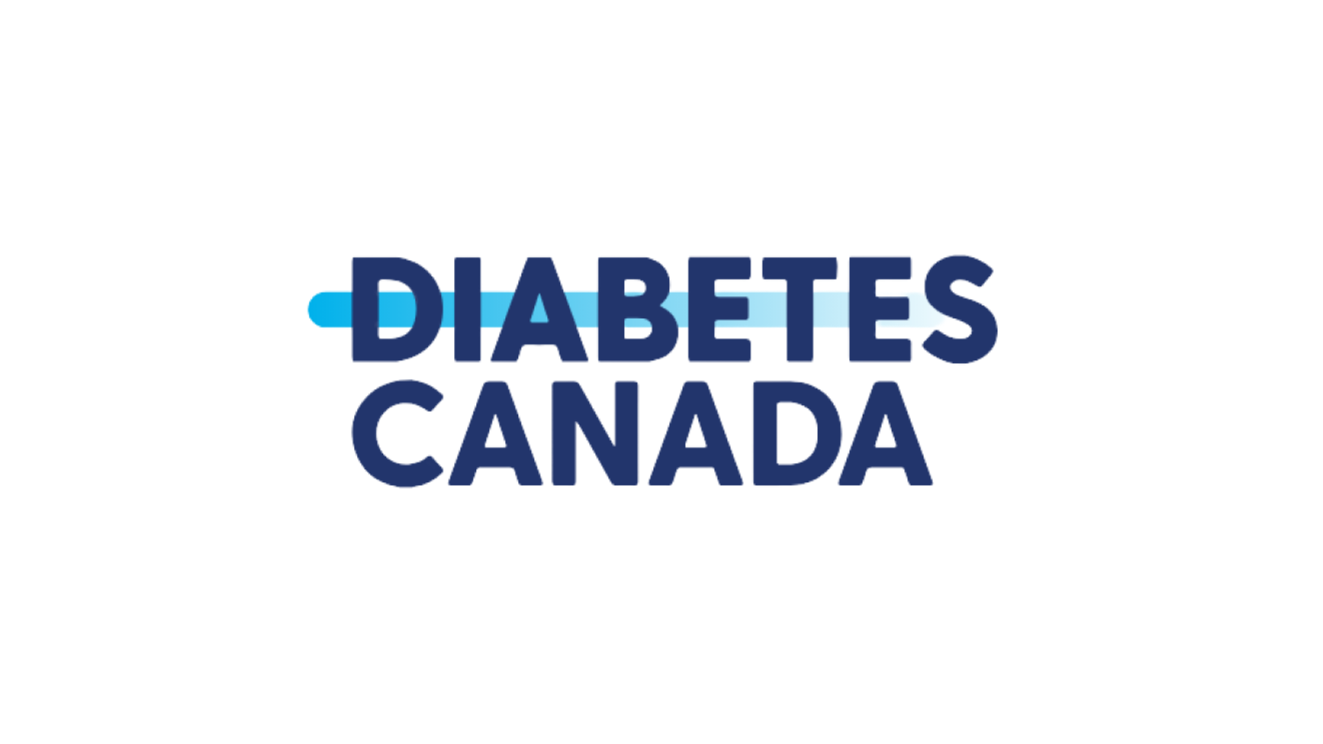 Timmins Care Logo of Diabetes Canada with the text "DIABETES CANADA" in bold, blue letters on a white background, accompanied by a blue horizontal line directly behind the word "DIABETES. Cochrane District Social Services Administration Board