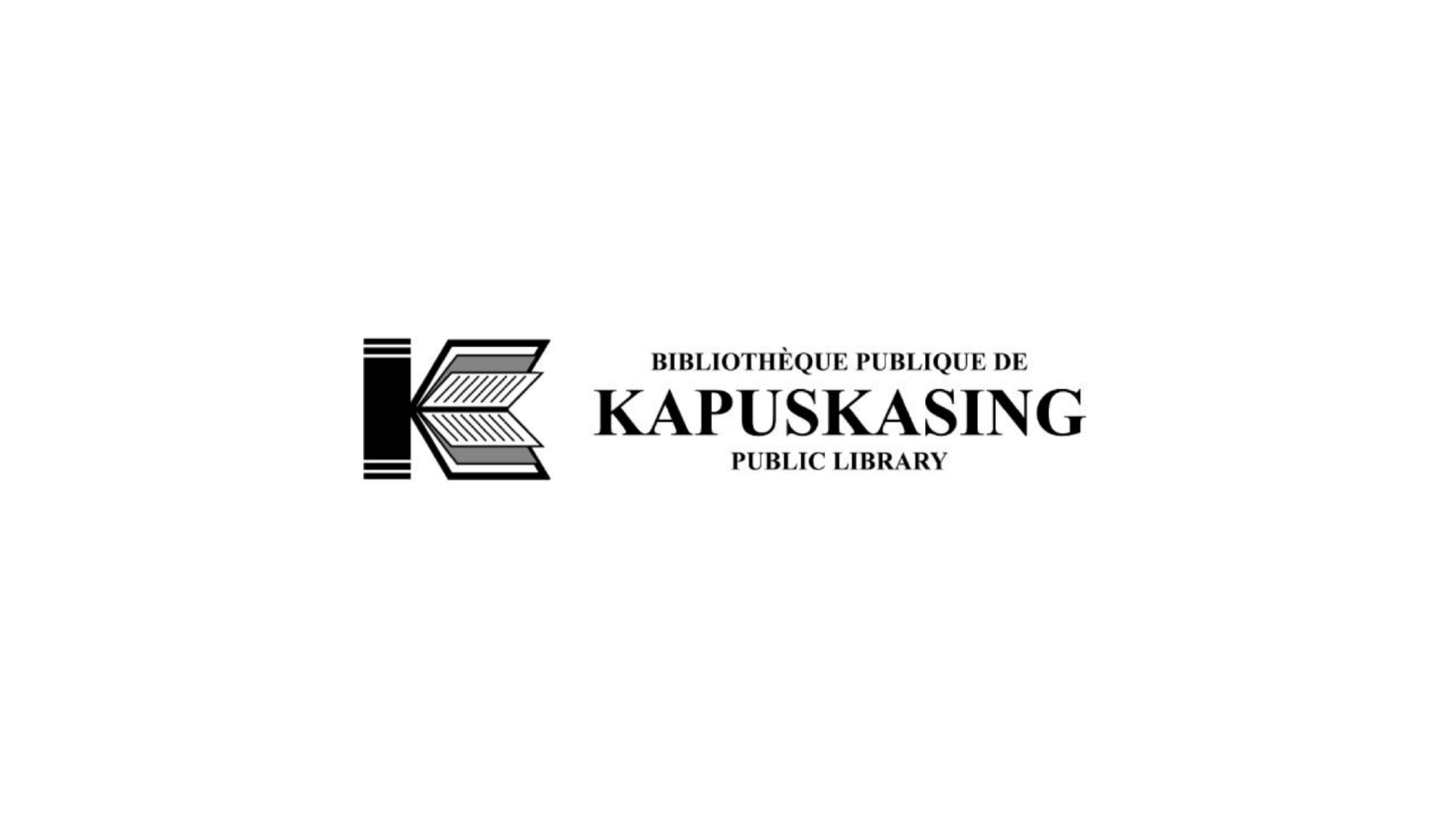 Timmins Care Logo of the Kapuskasing Public Library, displaying the name in both French and English alongside a stylized letter "K". Cochrane District Social Services Administration Board