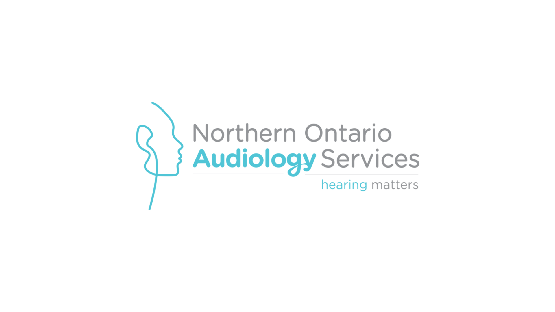 Timmins Care Logo of Northern Ontario Audiology Services with the text "Northern Ontario Audiology Services" and "hearing matters" beside a stylized outline of a human head and ear. Cochrane District Social Services Administration Board