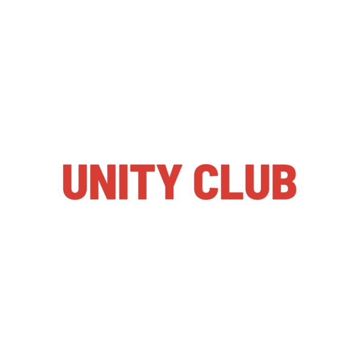 Timmins Care Text "UNITY CLUB" in bold, red capital letters centered on a white background. Cochrane District Social Services Administration Board