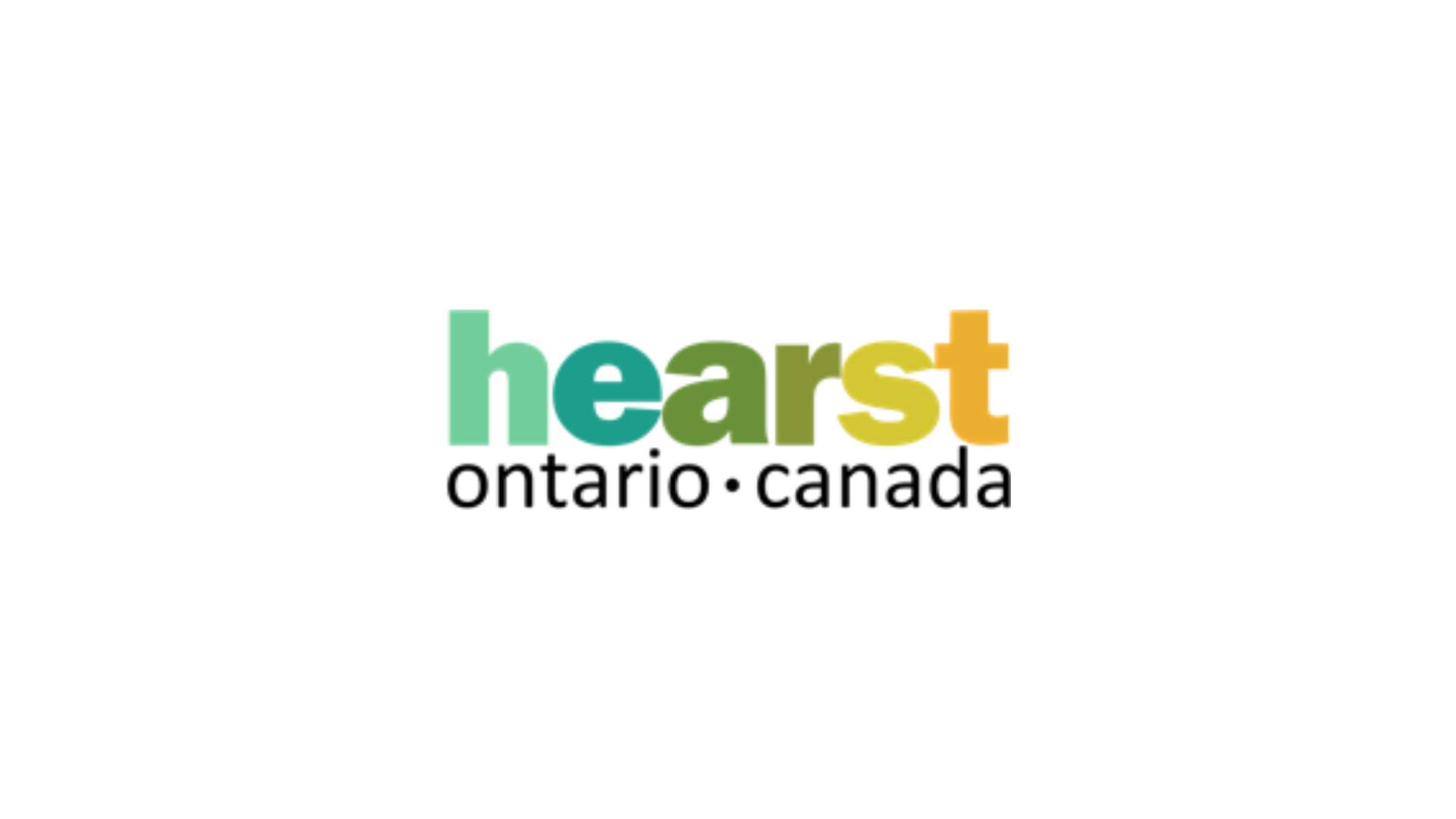 Timmins Care Hearst Ontario Canada logo with "hearst" in lowercase letters and multicolored tones, and "ontario" and "canada" in black text separated by a dot. Cochrane District Social Services Administration Board