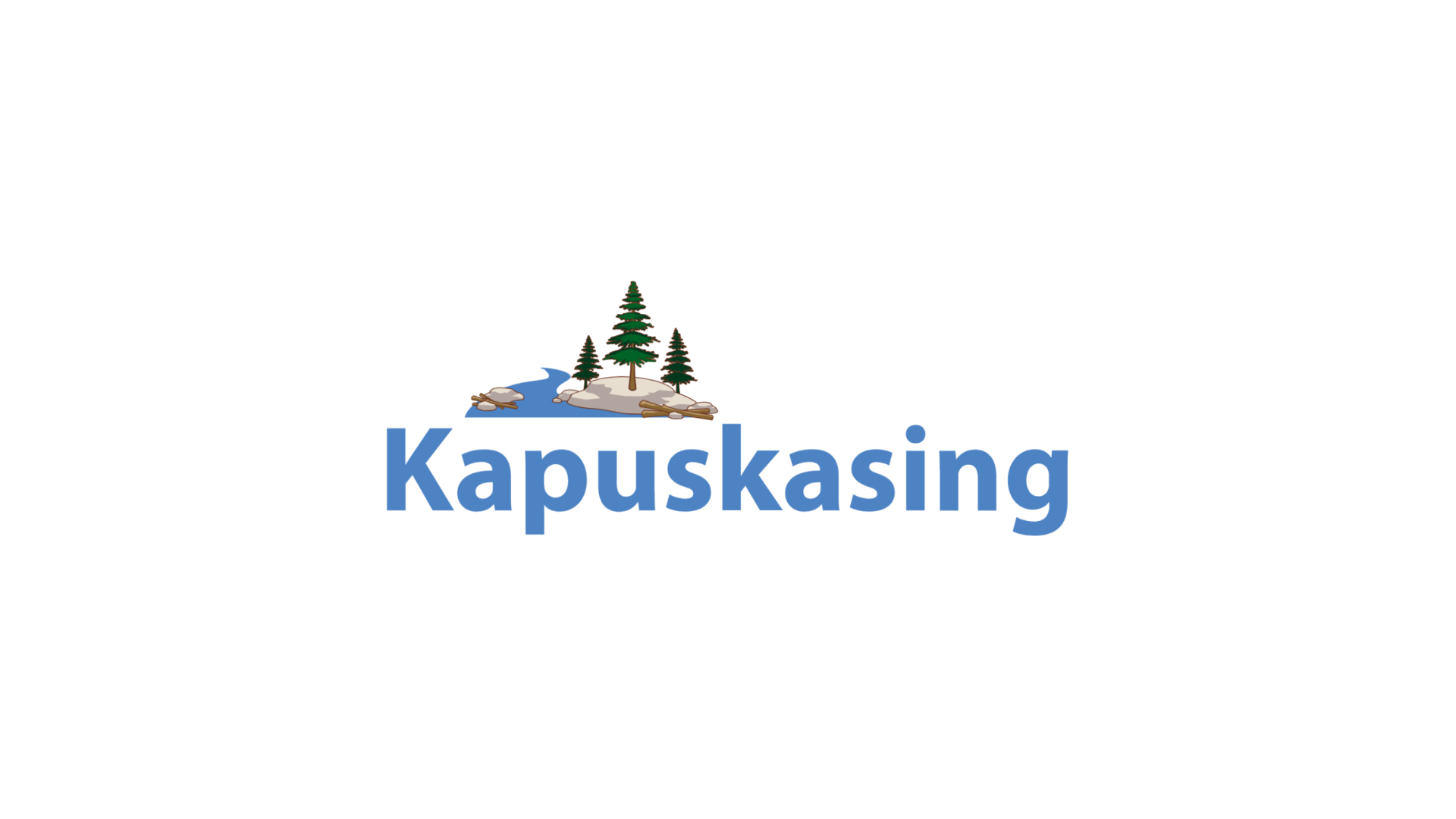 Timmins Care Logo featuring the text "Kapuskasing" in blue, below a graphic of rocks, trees, and two water bodies. Cochrane District Social Services Administration Board