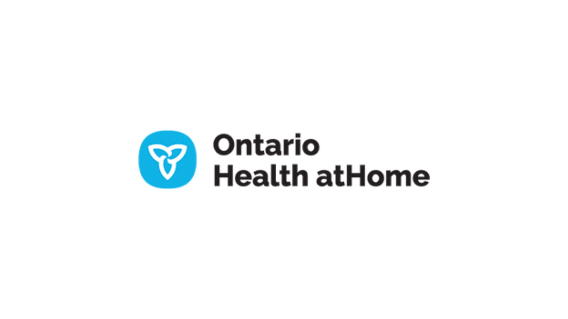 Timmins Care Logo of Ontario Health at Home, featuring a blue circle with a white abstract shape on the left and the organization name in black text on the right. Cochrane District Social Services Administration Board