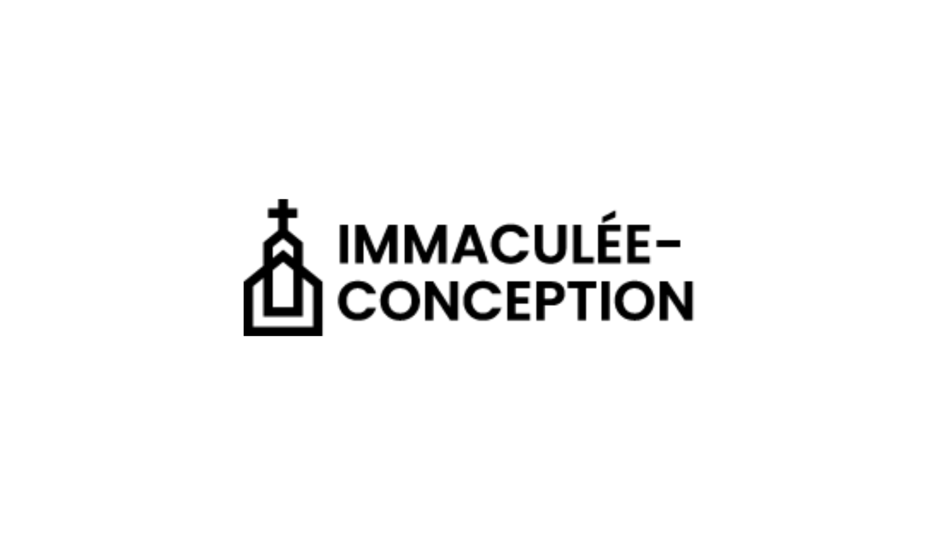 Timmins Care Logo featuring a church icon with a cross, followed by the text "Immaculée-Conception" in bold, black letters. Cochrane District Social Services Administration Board