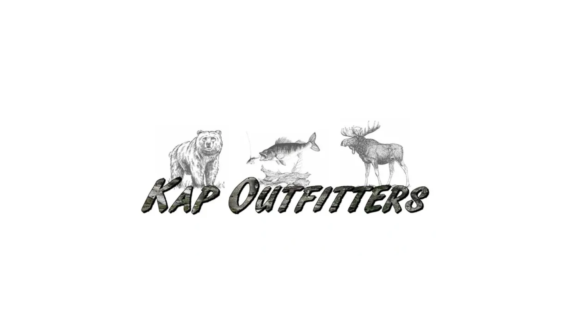 Timmins Care Illustration of a bear, fish, and moose above the text "Kap Outfitters" on a white background. Cochrane District Social Services Administration Board